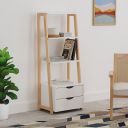Amazon Brand - Solimo Ares Engineered Wood Bookshelf (2 Drawers and 3 Shelves, White Finish)...