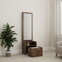 Amazon Brand - Solimo Ashburn Engineered Wood Dressing Table with Stool and 2 Shelves, Asian Walnut...