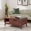 Solimo Aster Engineered Wood Coffee Table (1 Drawer & 1 Shelf, Cherry Finish)...