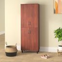 Amazon Brand - Solimo Aster Engineered Wood Shoe Cabinet (4 Doors & 8 Shelves, Walnut Finish)...