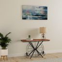 Amazon Brand - Solimo Atcad Console Table with Wooden Top (Iron & Acacia Wood, Natural Finish)...