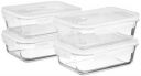 Solimo Borosilicate Glass Containers with Air-Vent Lids for Kitchen/Tiffin, 4, Rectangle (1,500 ml Each)...