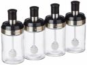 Solimo Borosilicate Glass Sauce Jar with Dipper, Set of 4 (250 ml Each)...
