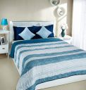 Amazon Brand - Solimo Brickline Microfibre Printed Quilt Blanket/Comforter, Double, 120 GSM, Blue...