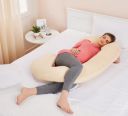 Amazon Brand - Solimo C-Shaped, Ultra Soft, Full Body Maternity Pillow | Pregnancy Pillow with Washable Cover| (Beige)...