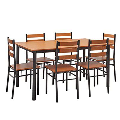 Solimo Carina Engineered Wood & Metal 6 Seater Dining Set