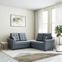 Amazon Brand - Solimo Cartina Fabric 5 seater L shape sofa Set (Grey)...