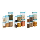 Solimo Checkered Jar Container, Set of 18 (6 pcs x 250 ml Each, 6 pcs x 500 ml Each, 6 pcs x 1000 ml Each), Blue...