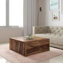 Amazon Brand - Solimo Ciel Solid Sheesham Wood Coffee Table with 2 Drawers (Natural Finish)...