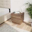 Amazon Brand - Solimo Circe Engineered Wood Bedside Table (2 Drawers with Wrapping Handle, Oak Finish)...