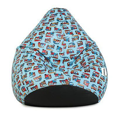 Amazon Brand - Solimo Classic XXXL Filled Bean Bag (with Beans)_Rickshaw Print_Multicolour