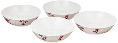 Solimo Classico Melamine Serving Bowls (White, 7.5 inches) - Set of 4