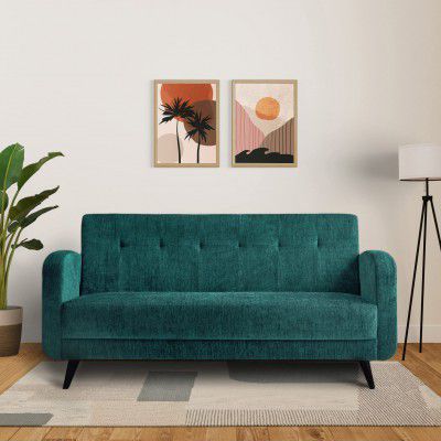 Amazon Brand - Solimo Clegane 3 Seater Sofa (Fabric, Teal Green)
