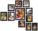 Amazon Brand - Solimo Collage Photo Frames, Set of 11 (2pcs - 4x6 inch, 2pcs - 5x7 inch, 1pcs - 8x10 inch, 6pcs - 5x5 inch), Black...