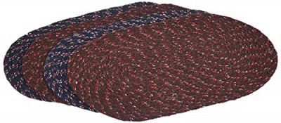 Solimo Cotton/Acrylic Mat, Set of 4, Printed Oval - 1600 GSM