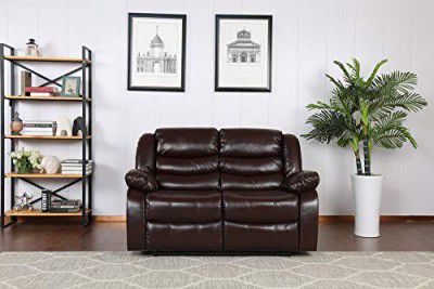 [Extra Rs 3513 Off] Amazon Brand - Solimo Delphi 2 Seater Leatherette Recliner (Brown)