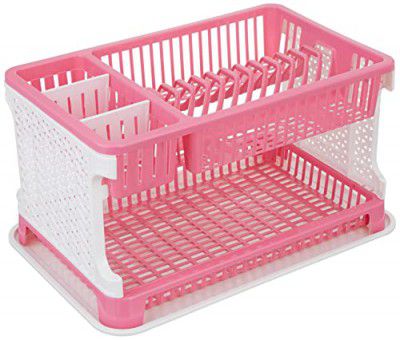 Solimo Dish Drainer - Pink, Plastic