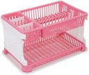 Solimo Dish Drainer - Pink, Plastic...