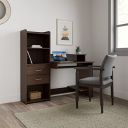 Amazon Brand - Solimo Donkton Computer Table with Three Shelves and Two Drawers (Engineered Wood, Acacia Dark)...