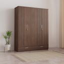 Amazon Brand - Solimo Donkton Engineered Wood Wardrobe, Rolex Dark, 4 Door...