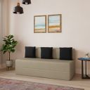 Amazon Brand - Solimo Dukon 3-Person Sofa Foldable Sofa Cum Bed (Epe Foam with Jute Fabric, Beige, 72X60X8 Inches)...