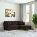 Amazon Brand - Solimo Epinard 5 Seater L Shape LHS Sofa with Lounger (Fabric, Chestnut Brown)...