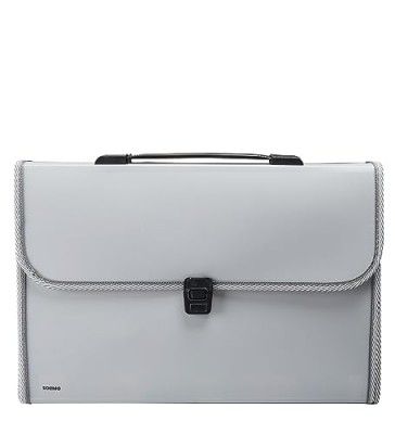 Solimo Expanding File Folder with 13 Pockets, Handle, and Buckle Closure, for A4 Size Documents (Grey)