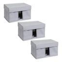 Solimo Fabric Rectangular Storage Box, Large, Set of 3...
