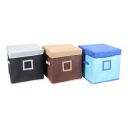 Amazon Brand - Solimo Fabric Storage Box with Lid, Large, Set of 3...