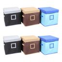 Solimo Fabric Storage Box with Lid, Large, Set of 6, Multicolor...