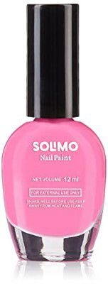 Solimo Fuchsia Pink Nail Polish, Toxin-Free, Quick Drying, Glossy Finish, 12 Ml