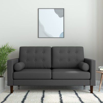 Amazon Brand - Solimo Fyford 2 Seater Sofa (Fabric, Steel Grey)