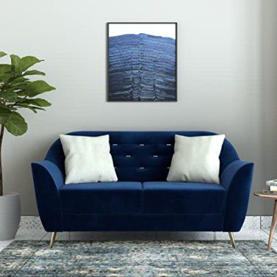 Amazon Brand - Solimo Glandore 2 Seater Sofa (Fabric, Midnight Blue)