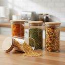 Solimo Glass Borosilicate Jar 1000Ml,Transparent,4 PCS...