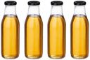 Amazon Brand - Solimo Glass Bottle with Airtight Cap (Transparent, 500 ml) - Set of 4...
