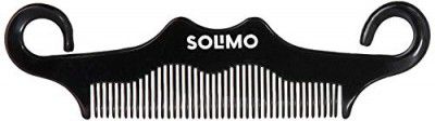 Solimo Handmade Black Moustache-Shaped Wide-Tooth Comb, 13 cm x 3 cm