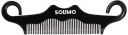 Solimo Handmade Black Moustache-Shaped Wide-Tooth Comb, 13 cm x 3 cm...
