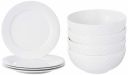Solimo Handmade Ceramic Dinner Plate Set, 4 Pieces Handmade Ceramic Serving Bowl Set, 4 Pieces...