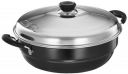 Solimo Hard Anodised Aluminium Kadhai with 2 Idli Plates | Induction and Gas Stove Compatible | Dishwasher-Safe...