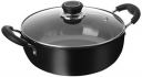 Solimo - Hard Anodized Deep Kadhai With Induction Bottom And Glass Lid (22 Cm), Black...