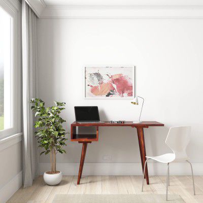 Amazon Brand - Solimo Haytown Study Table with Open Storage (Sheesham Wood, Honey Finish)