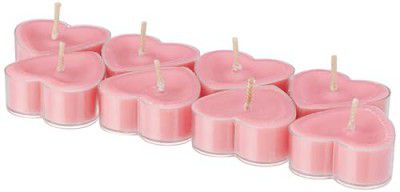 Amazon Brand - Solimo Heart Tealight Candles (Set of 8, Rose)