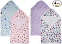 Amazon Brand - Solimo Hooded Baby Towel/ Wrapper, Pack of 4 (508.0mm L X 610.0mm W)...