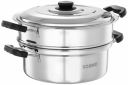 Amazon Brand - Solimo Induction Base Stainless Steel 2 Tier Steamer/Momo/Modak Maker ...
