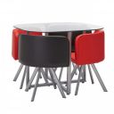 Solimo Indus Glass 4 Seater Dining Set (Silver)...