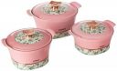 Solimo Insulated Inner Stainless Steel 3 pcs Casserole-Pink (800/1100/1700)...