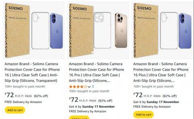 Solimo Iphone Cover Starts at Rs 72