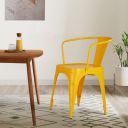 Solimo Jedtona Chair (Rustic Iron, Yellow, 1 Piece)...