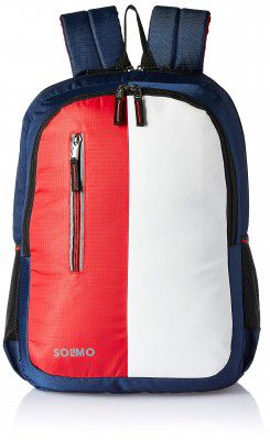 Solimo Laptop Backpack for 15.6-inch Laptops, 28L (Red & White)