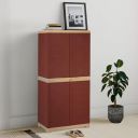 Amazon Brand - Solimo Large Plastic Shoe Rack (Red Colour) | Shoe Cabinet | Living Room...